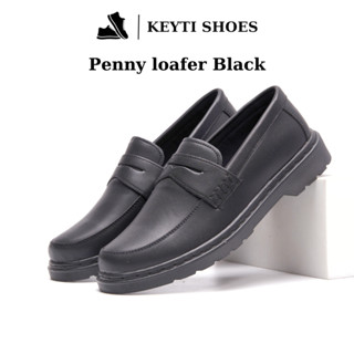 Giày Penny Loafer Black da nguyên tấm, Giày Sơn Tùng Đế Phíp Cao 4,5cm, đế khâu chắc chắn