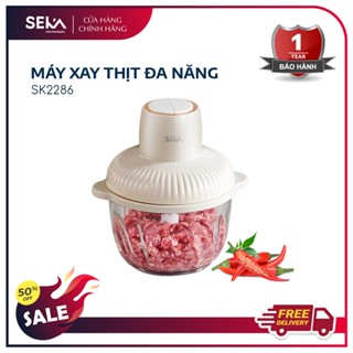 Máy xay thịt mini đa năng SEKA 4 lưỡi cối thuỷ tinh, công suất 500W, bảo hành 12 tháng