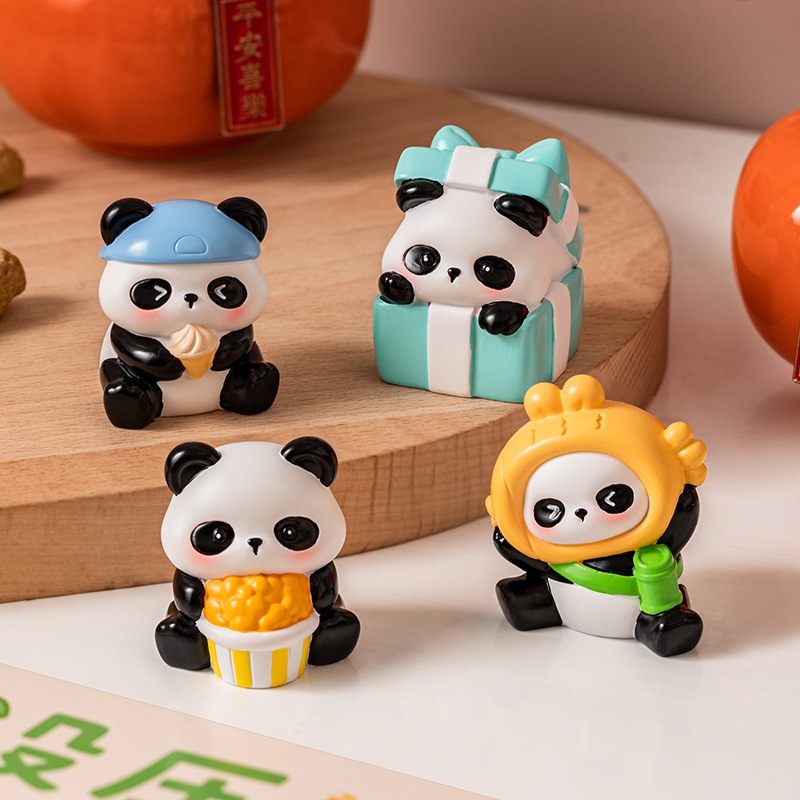 Mô hình Gấu trúc Panda mini ăn kem, đọc sách Ráp dễ thương, nhiều mẫu mã trang trí bàn học, quà tặng bạn bè