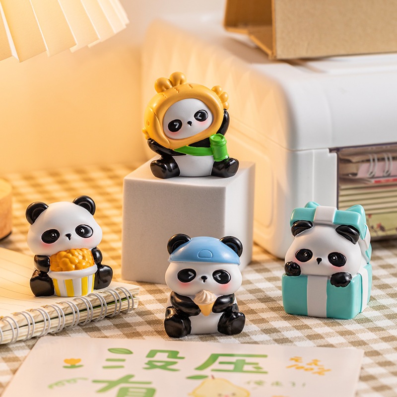 Mô hình Gấu trúc Panda mini ăn kem, đọc sách Ráp dễ thương, nhiều mẫu mã trang trí bàn học, quà tặng bạn bè