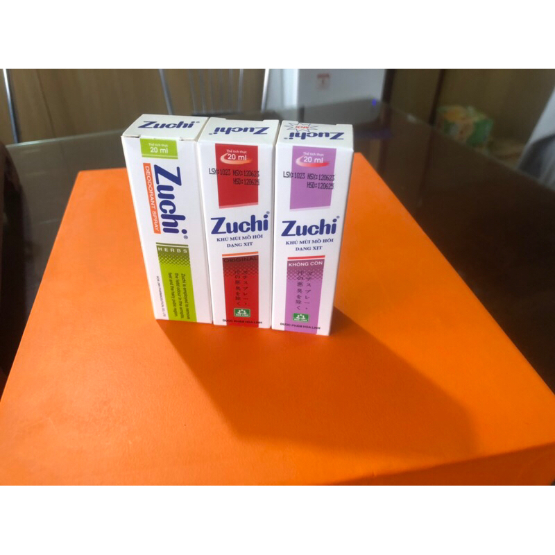 Xịt nách zuchi 20ml ( xanh lá , tím, đỏ)