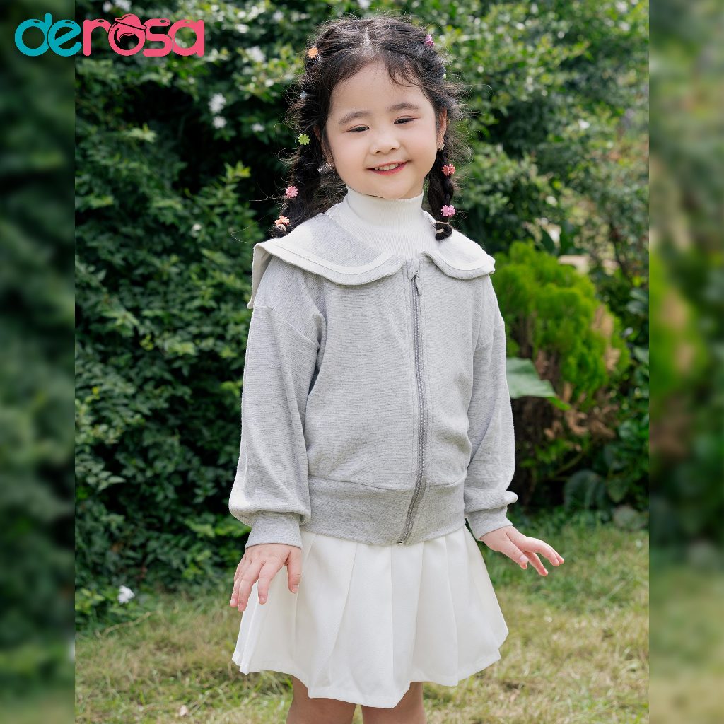 Áo khoác nỉ bé gái Derosa Kids cho bé từ 2 đến 6 tuổi AWKDD- 627A