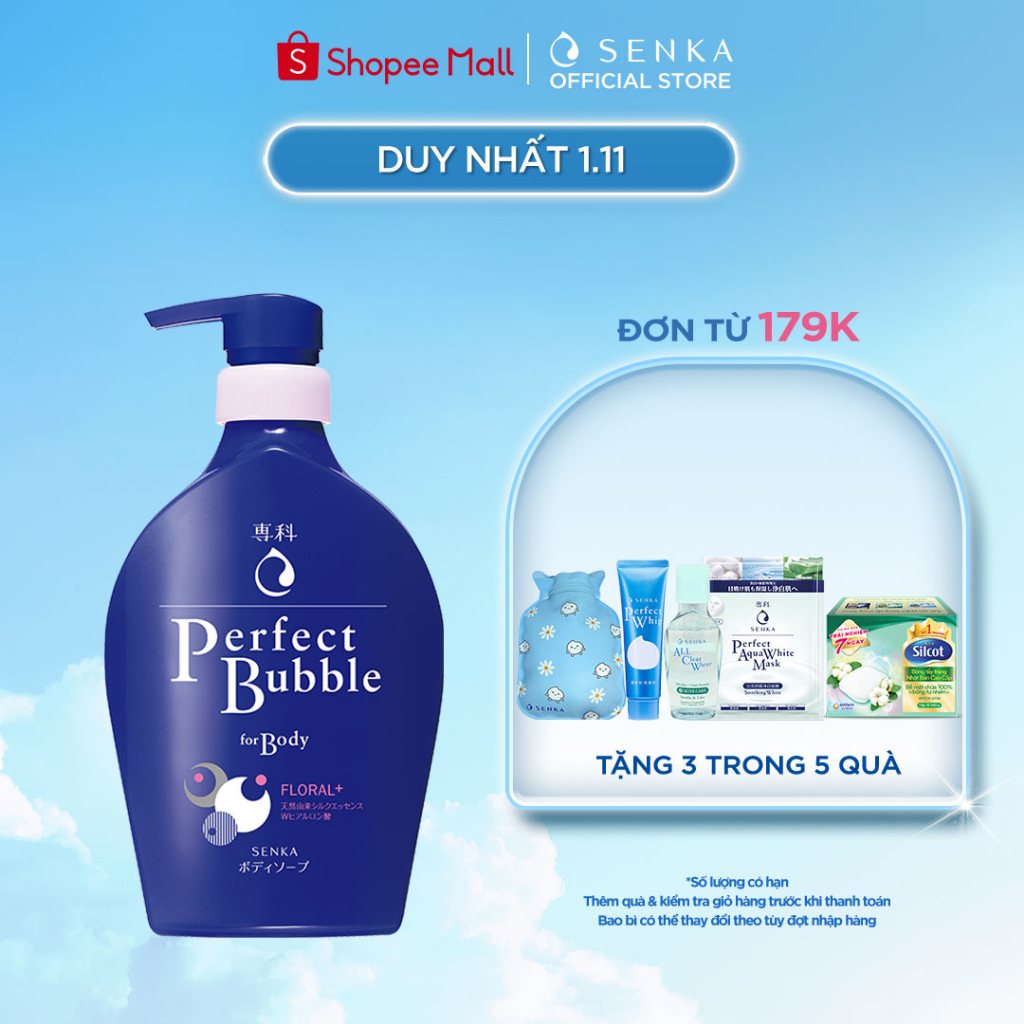 Sữa tắm dưỡng ẩm hương hoa tươi mát Senka Perfect Bubble for Body Floral Plus n 500ml_13729