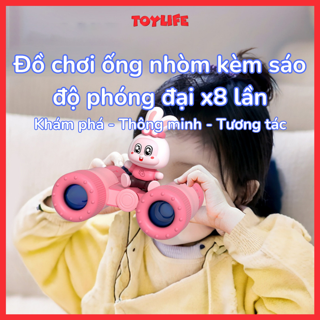 Ống nhòm kèm sáo thổi đồ chơi cho bé, ống nhòm 1 mắt, 2 mắt săn ong, phóng đại 8 lần, đồ chơi cho bé 2, 3, 4, 5, 6 tuổi