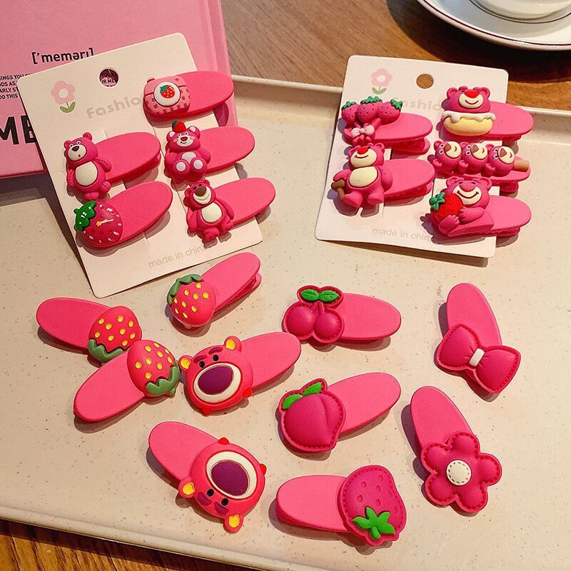 Set 14 kẹp tóc hình gấu dâu tây Losto iLita cặp tóc mái gấu dâu cho bé phong cách Hàn Quốc dễ thương xinh đẹp hottrend