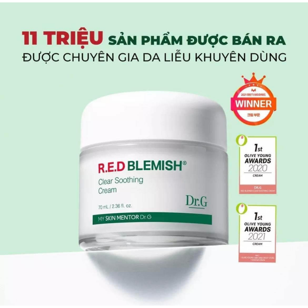 Kem dưỡng ẩm, phục hồi, làm dịu da Dr.G R.E.D Blemish Clear Soothing Cream