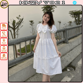 Váy tiểu thư đính nơ ngực thơ mộng cute kazy dress v021