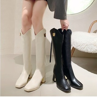 Bốt Đùi nữ đính khuy đồng đế cao 7cm dáng Lindis mã 801 (bốt đùi)
