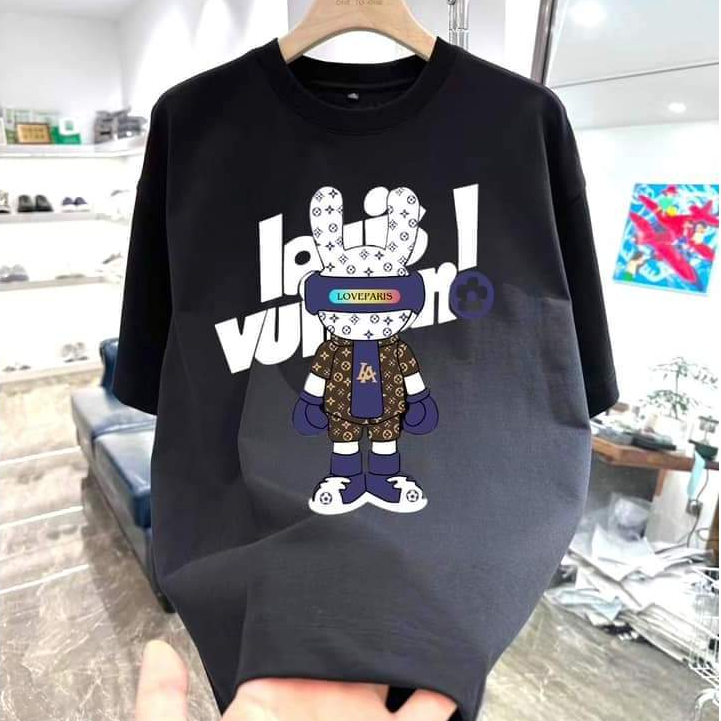Áo Thun LV Thỏ Form Rộng Tay Lỡ Vải , Áo Phông Local Brand Unisex Nam Nữ Cotton 100% Thoáng Mát
