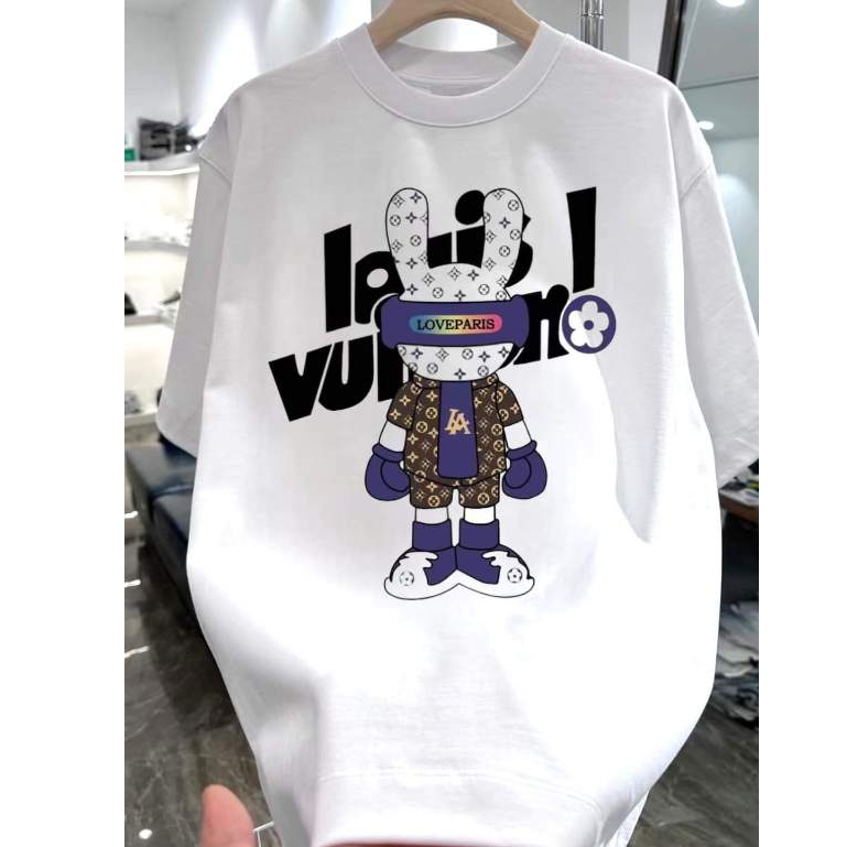 Áo Thun LV Thỏ Form Rộng Tay Lỡ Vải , Áo Phông Local Brand Unisex Nam Nữ Cotton 100% Thoáng Mát