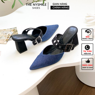 Giày sandal cao gót nữ 7p gót vuông - thenysmile - zakos