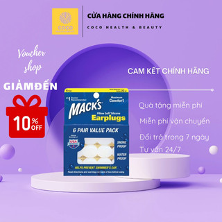 [CHÍNH HÃNG] Nút bịt tai đi bơi Pillow Soft Mack’s hộp 6 đôi