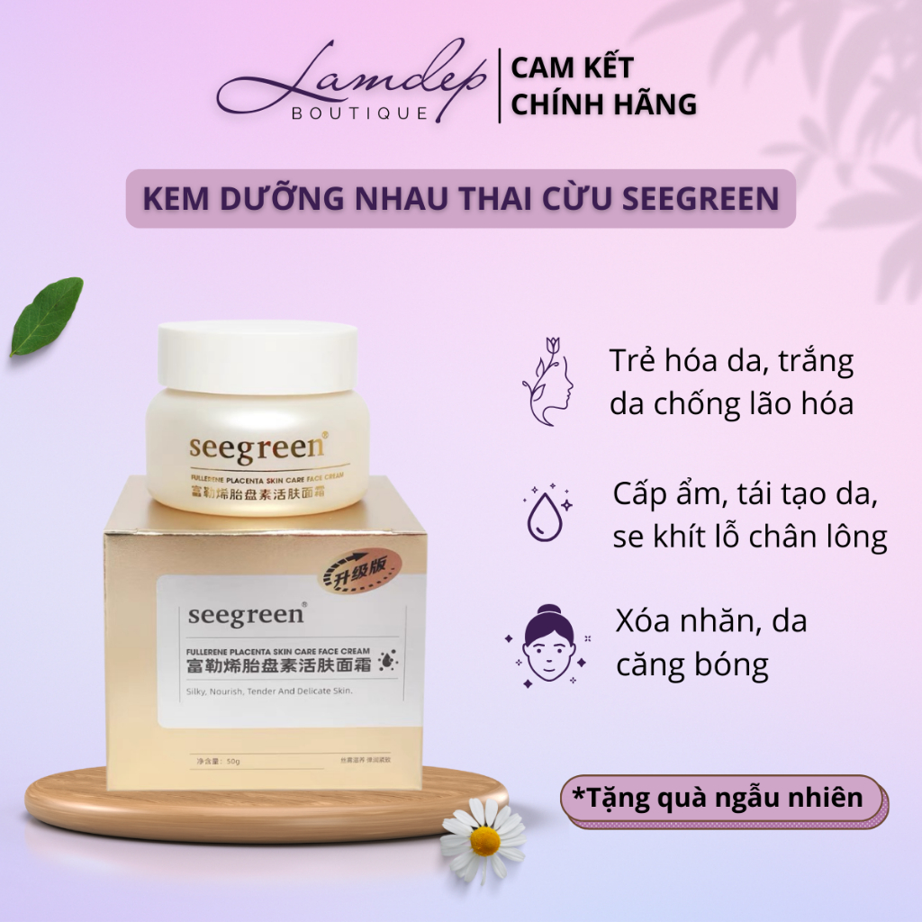 Kem Dưỡng Nhau Thai Cừu Seegreen Dưỡng Ẩm Trắng Da Và Trẻ Hóa (50g)