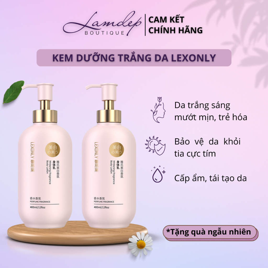 Kem Dưỡng Trắng Da Nổi Tiếng Hong Kong Lexonly - Dưỡng Da Trắng Sáng Mịn Màng, Chống Lão Hóa (400ml)