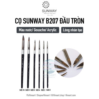 Cọ Sunway lông sóc vẽ màu nước đầu tròn B207