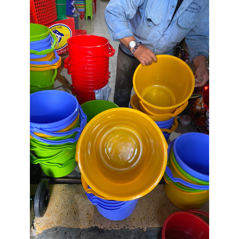 xô nhựa 20 lít có nắp ,20 lít không nắp
