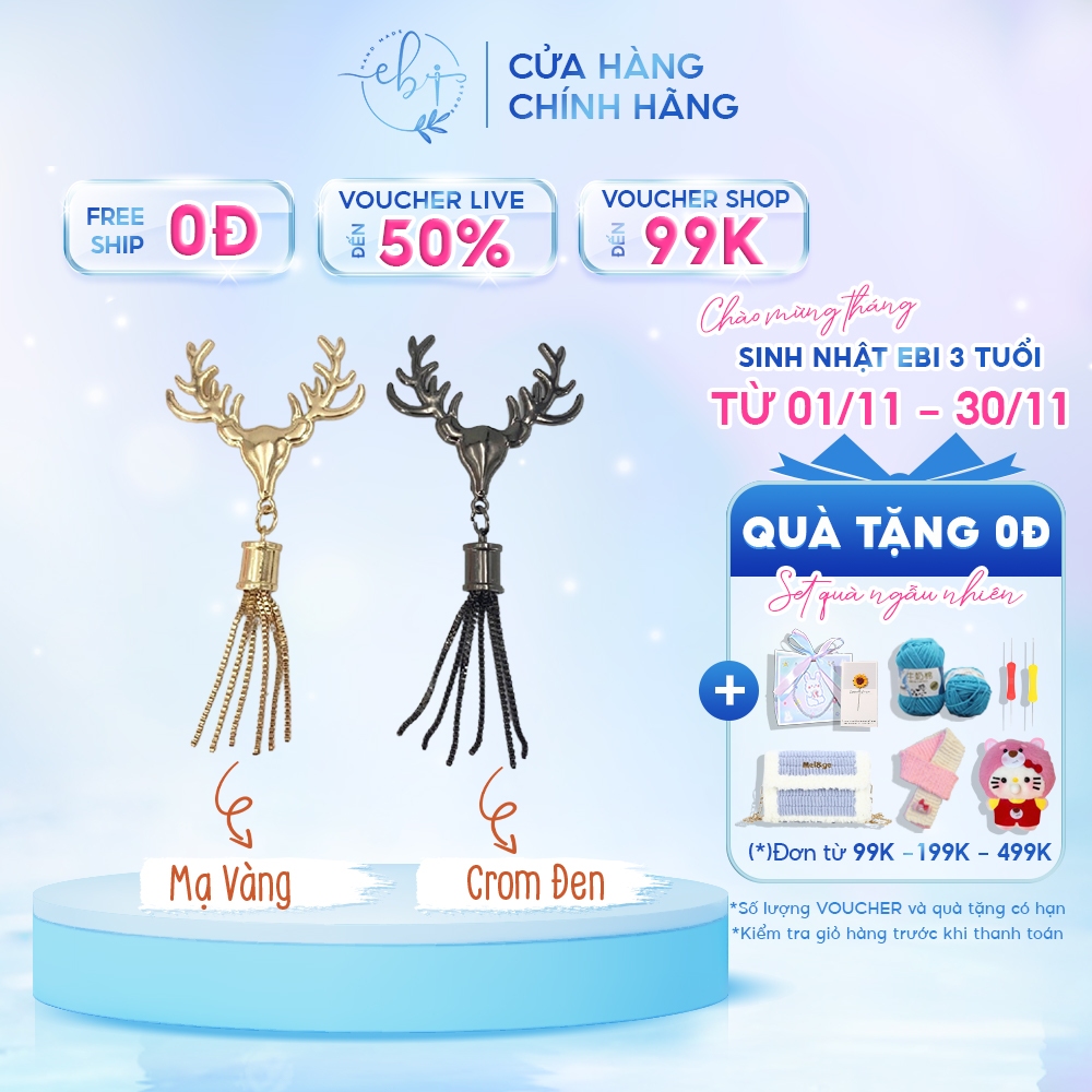 Mác Sừng Hươu Tua Rua ❤️ Phụ Kiện Trang Trí Làm Túi Handmade - Túi Tự Đan ❤️