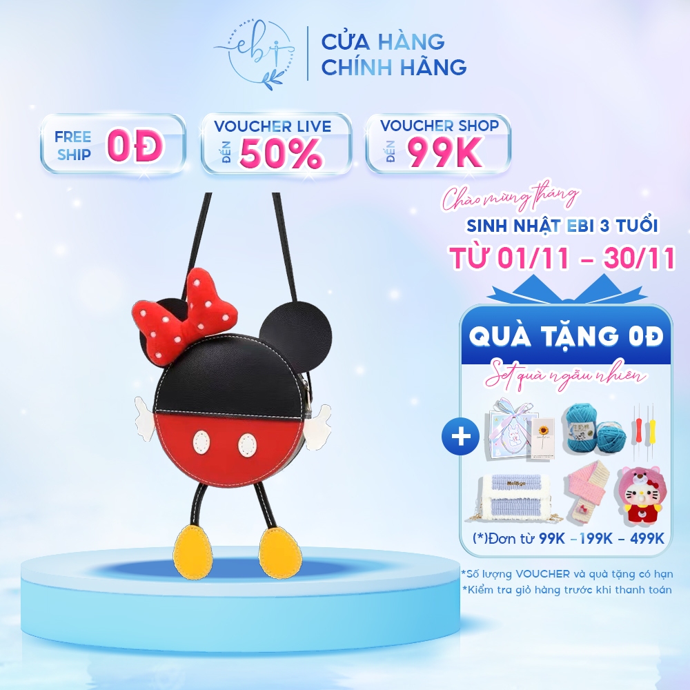 Set Nguyên Liệu DIY Làm Túi Handmade Chuột Mickey Da Pu Dễ Thương