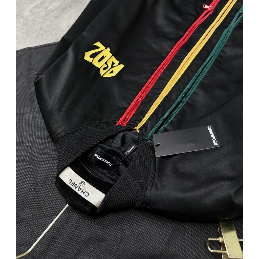 Áo Khoác Bomber Nam Đớt Si Que Phối 3 Khoá 3 Màu Siêu Đẹp - Áo Khoác Bomber Nam Đớt Si Que In Chữ Vàng Cao Cấp