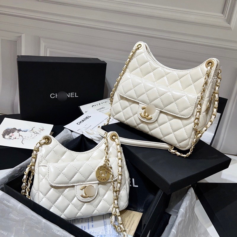 Túi xách nữ, túi ô trám C.N kẹp nách da bóng size 19-22 full box - Zeni.Store