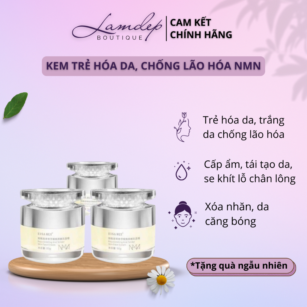Kem Trẻ Hóa Da, Chống Lão Hóa NMN Cao Cấp - Trắng Da, Chống Nhăn, Mờ Nám Tàn Nhang (Hộp 50gr)