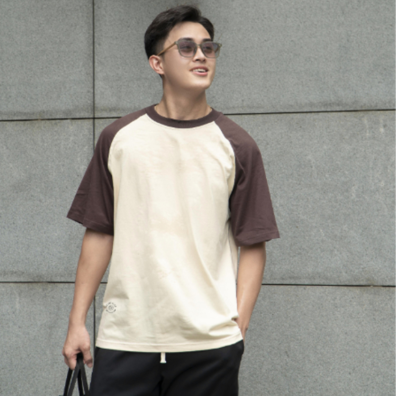 Áo phông unisex oversize Raglan, Áo thun phối tay form rộng nam nữ