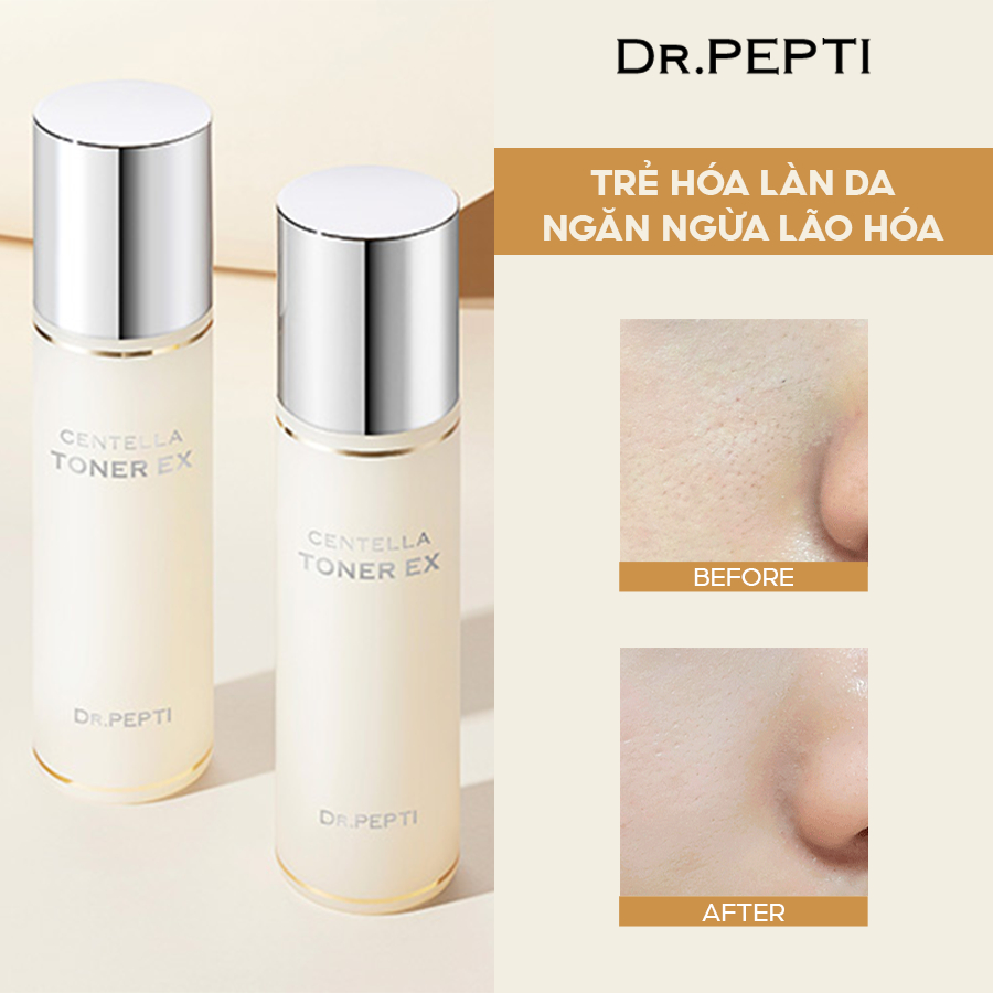 Nước Hoa Hồng Dr.Pepti Centella Toner Ex Và Kem Dưỡng Silk Peptide 88 Cream Ex