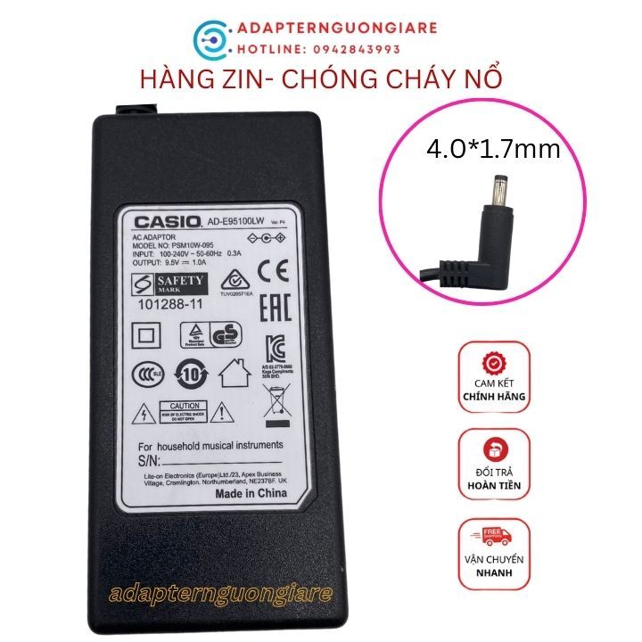 Dây nguồn đàn Casio 9.5V cho CTK-1100 CTK-1150 - hàng xịn Bảo hành 1 năm