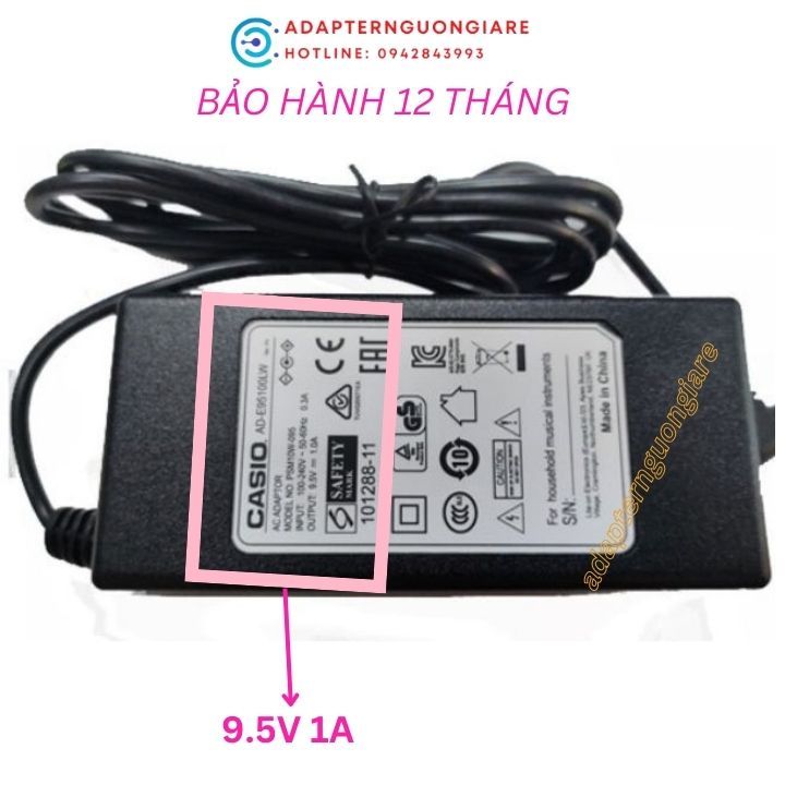 Dây nguồn đàn Casio 9.5V cho CTK-1100 CTK-1150 - hàng xịn Bảo hành 1 năm