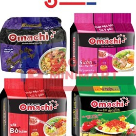 [BỊCH LỚN 5 GÓI] Mỳ khoai tây omachi (Sườn, bò, riêu cua, spaghetti bò, spaghetti thịt nướng)