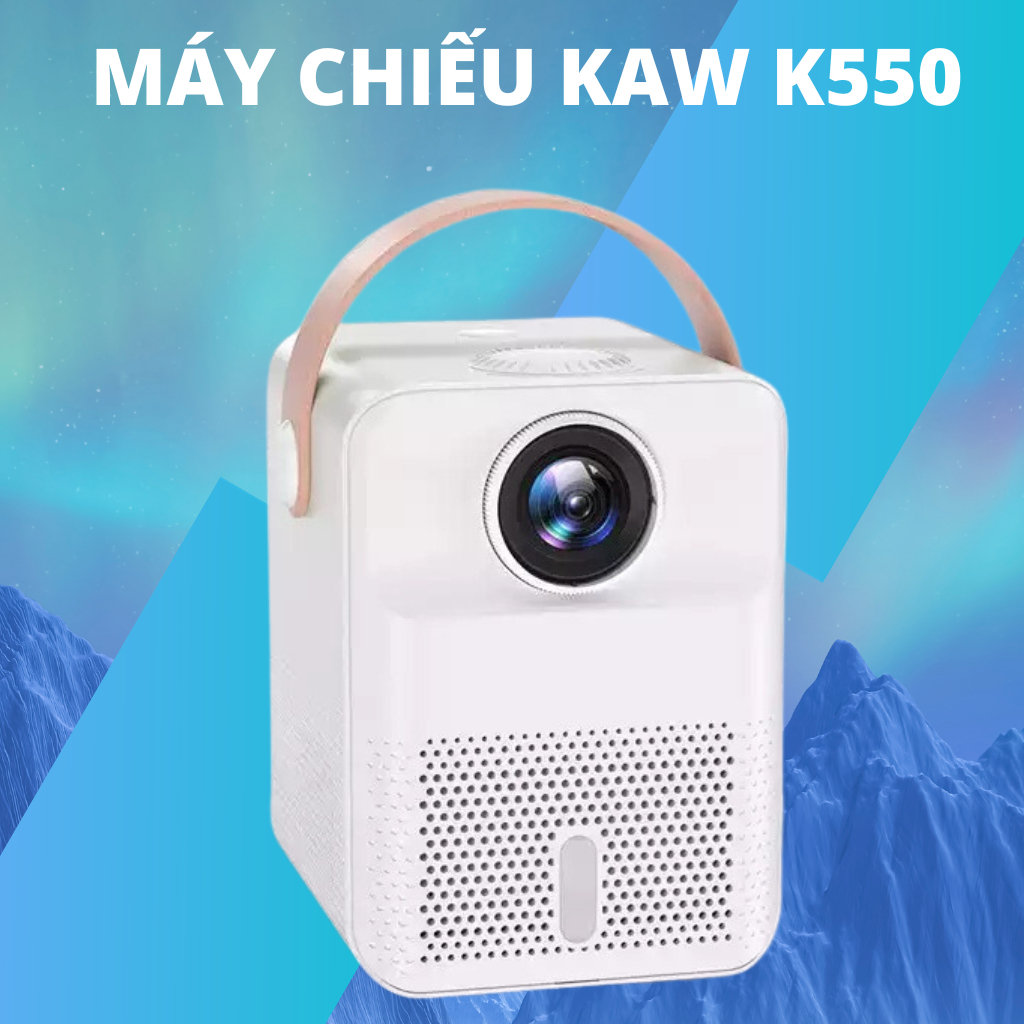 Máy chiếu phim mini KAW K550  - Hỗ trợ 4K, kết nối wifi, bluetooth, nhỏ gọn, Bảo hành 12 tháng