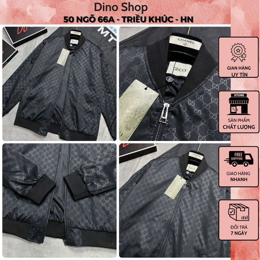 Áo Khoác Gió GC Nam In Họa Tiết Monogram Siêu Đẹp - Áo Khoác GC Nam Th