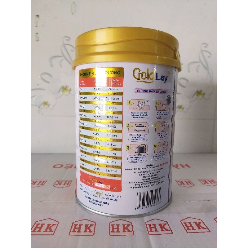 Sữa bột dinh dưỡng tăng cân cho người gầy Goldlay gain lon 900g