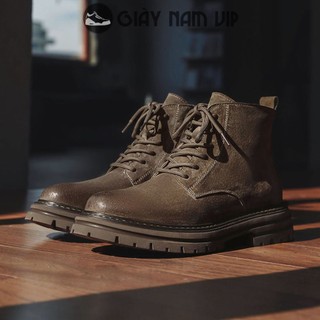 Giày Da Lộn Nam Cao Cấp Hàn Quốc Phong Cách GIAYNAMVIP Giày Đốc Nam Cổ Ngắn Vintage GNK20