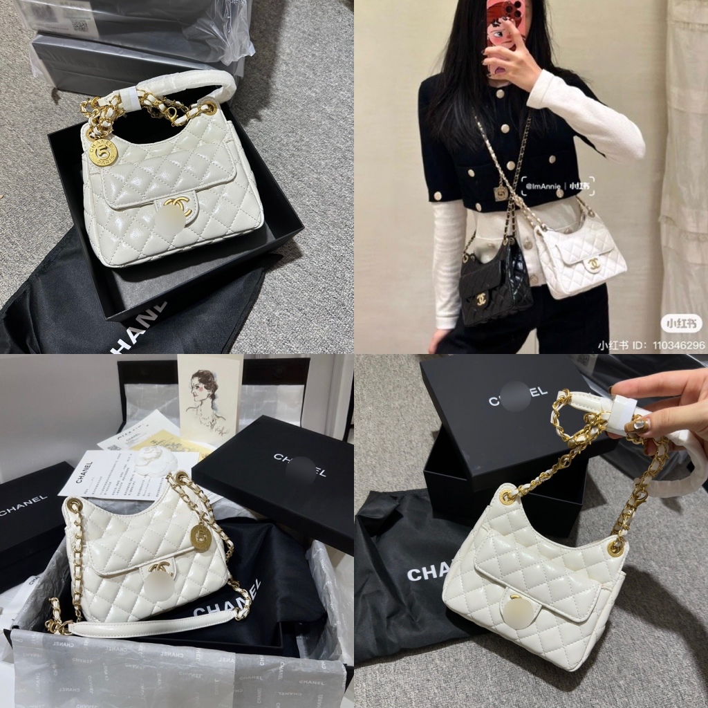 Túi xách nữ, túi ô trám C.N kẹp nách da bóng size 19-22 full box - Zeni.Store