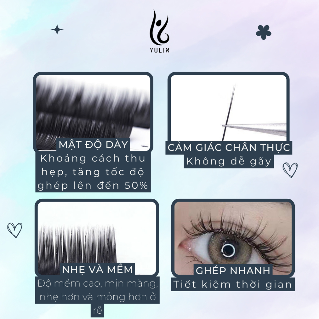 Mi khay độ cong C/CC dày 0.05 - 0.07- 0.10 YULIN, mi khay siêu mềm mại ôm form mắt