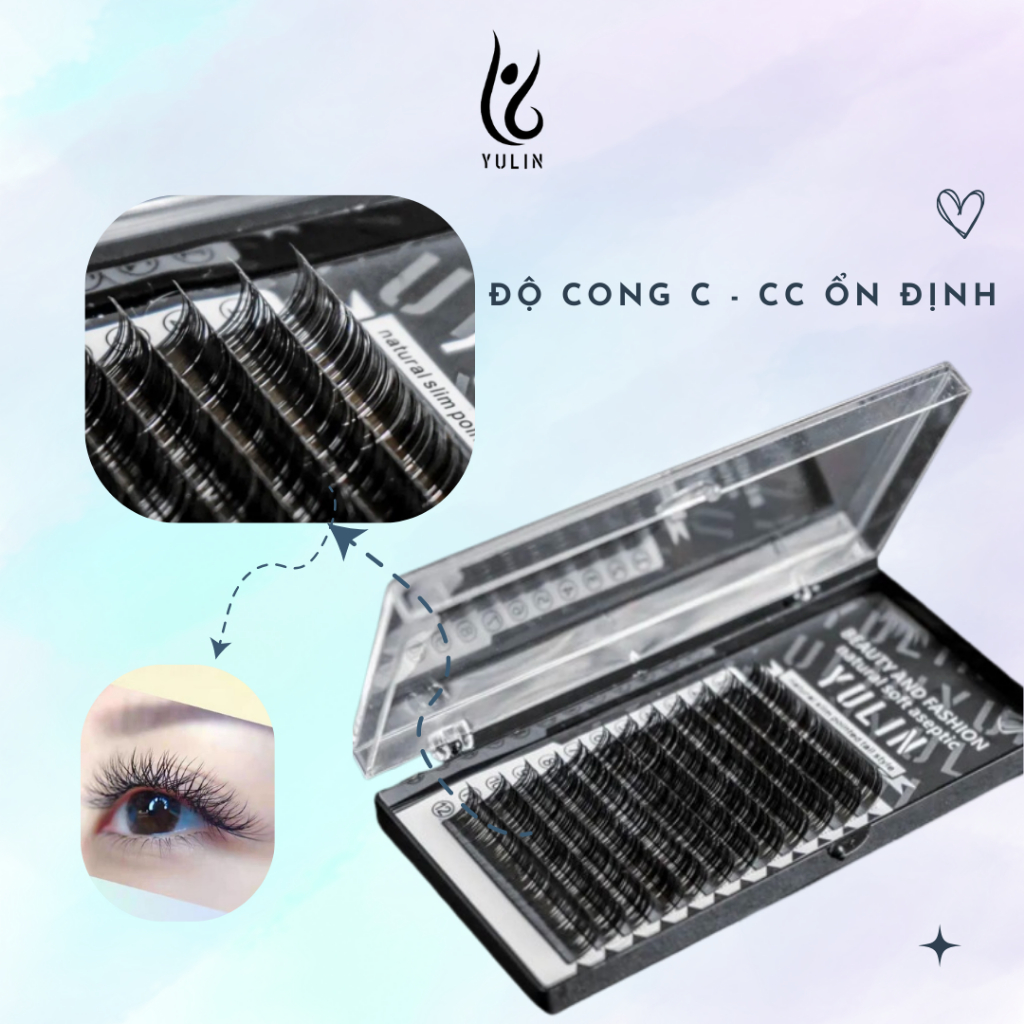 Mi khay độ cong C/CC dày 0.05 - 0.07- 0.10 YULIN, mi khay siêu mềm mại ôm form mắt