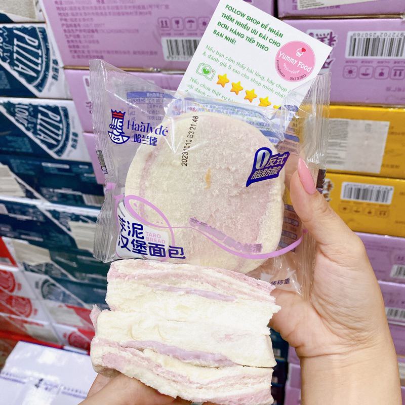 Bánh mì hamburger Haaldve khoai môn 1 Cái