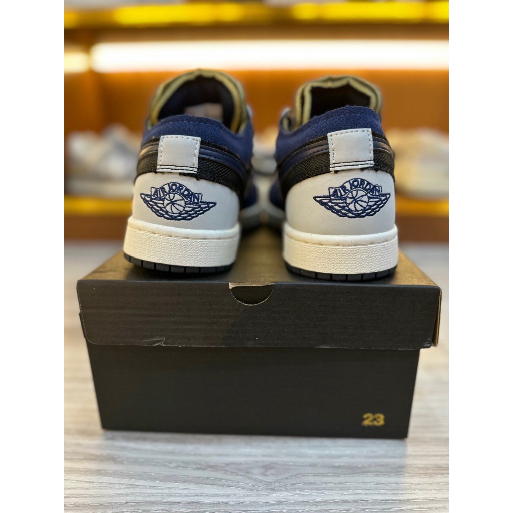 Giầy thể thao sneaker cổ ngắn black laser blue low xanh đen ôm chân