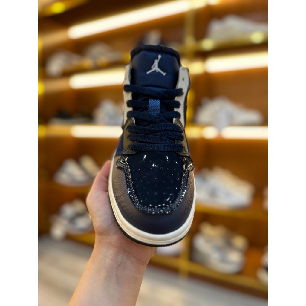 Giầy thể thao sneaker cổ ngắn black laser blue low xanh đen ôm chân