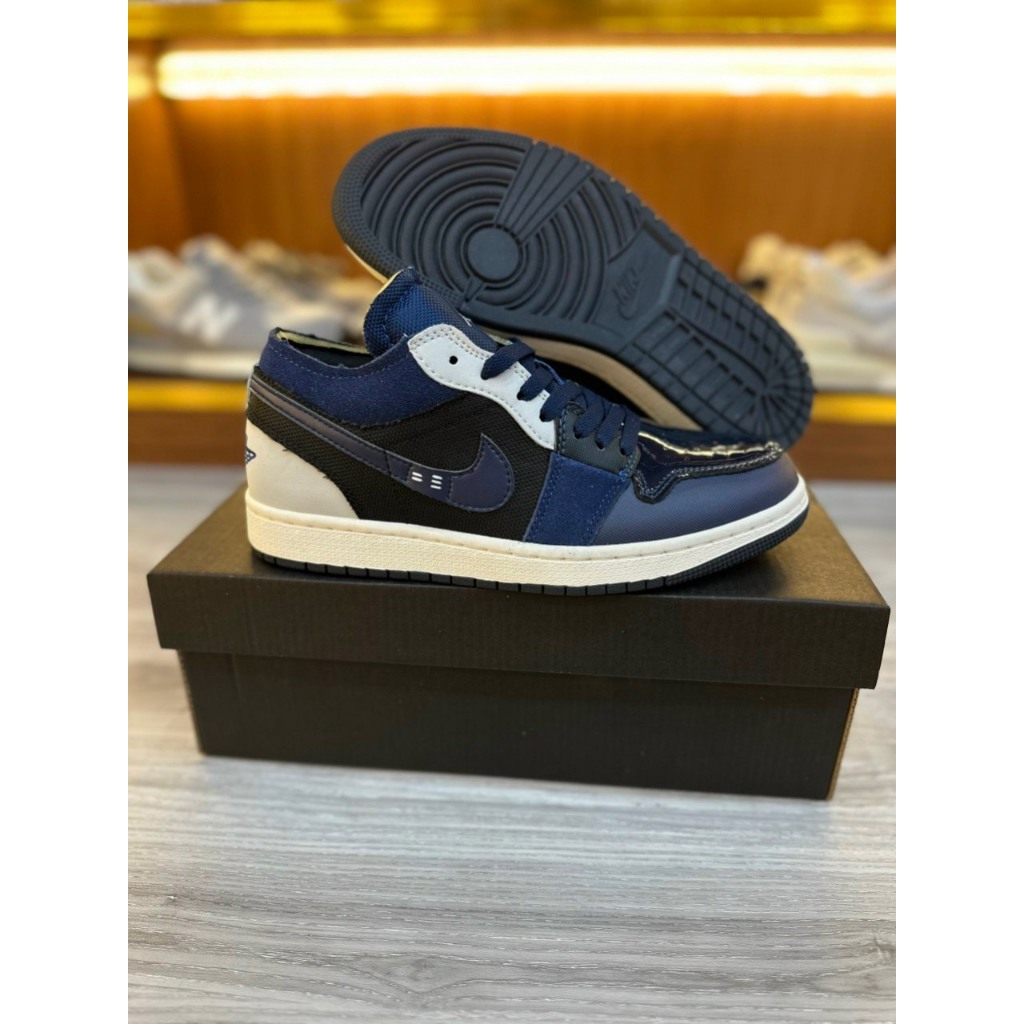 Giầy thể thao sneaker cổ ngắn black laser blue low xanh đen ôm chân