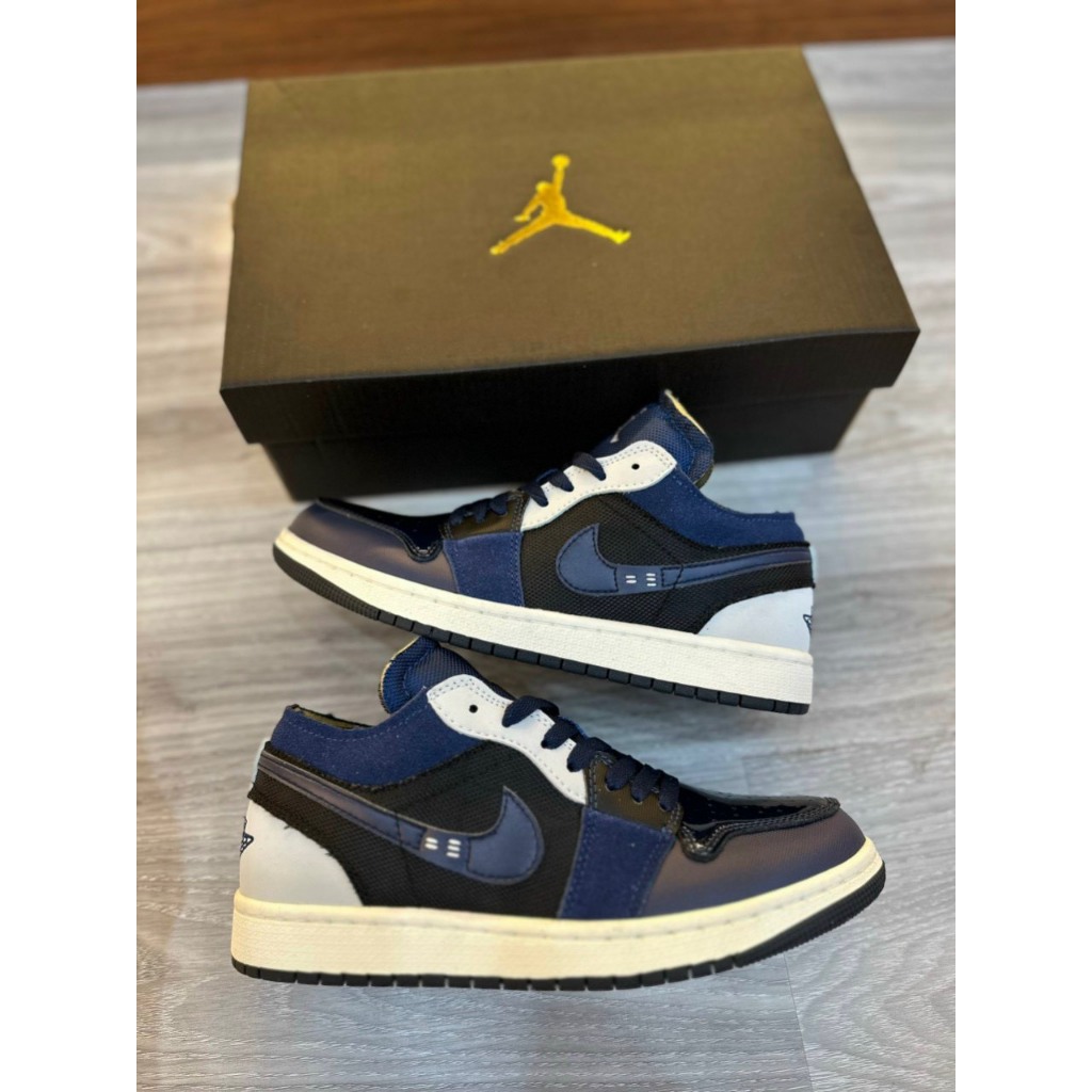 Giầy thể thao sneaker cổ ngắn black laser blue low xanh đen ôm chân