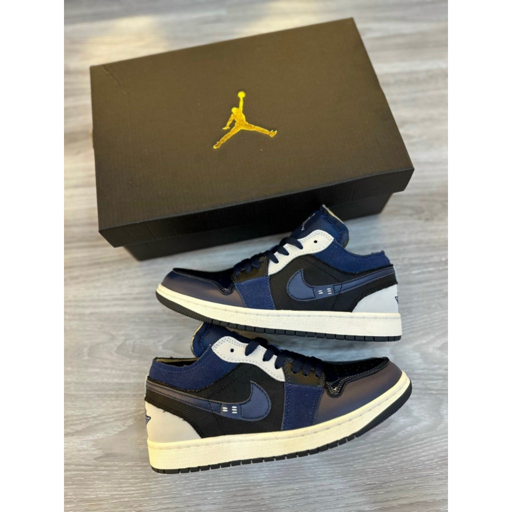Giầy thể thao sneaker cổ ngắn black laser blue low xanh đen ôm chân