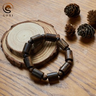 Vòng trầm hương đeo tay chính hãng GOXI, vòng phong thủy trầm sánh đốt trúc tự nhiên mang may mắn