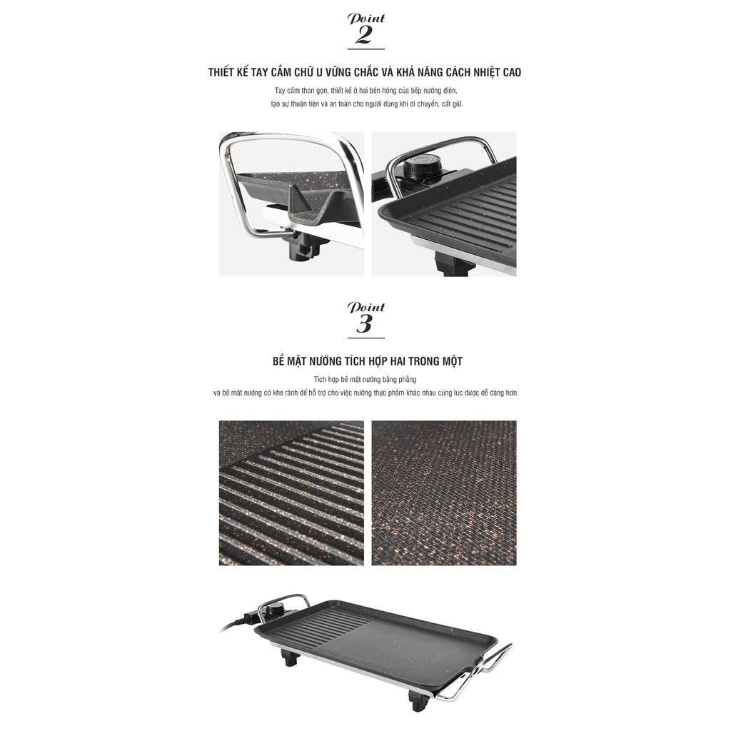 Bếp nướng điện Lock&Lock electric grill - màu đen EJG212BLK - BABYHOPSG