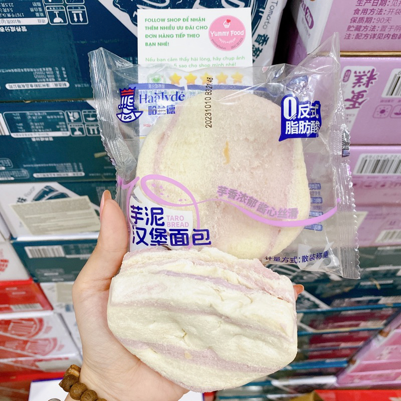 Bánh mì hamburger Haaldve khoai môn 1 Cái