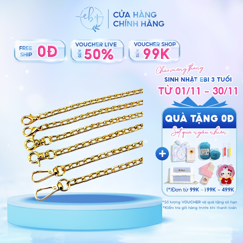 Dây Xích Kim Loại Đeo Vai, Quai Túi Xách, Túi Handmade Dây Túi Ngang 5mm Kim Loại Nhẹ