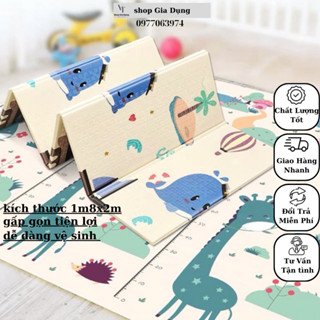 🔥FREESHIP🔥Thảm xốp xpe trải sàn cho bé, chiếu gấp gọn 2 mặt, tấm lót chống thấm cho bé tập bò kích thước 1m8x2m