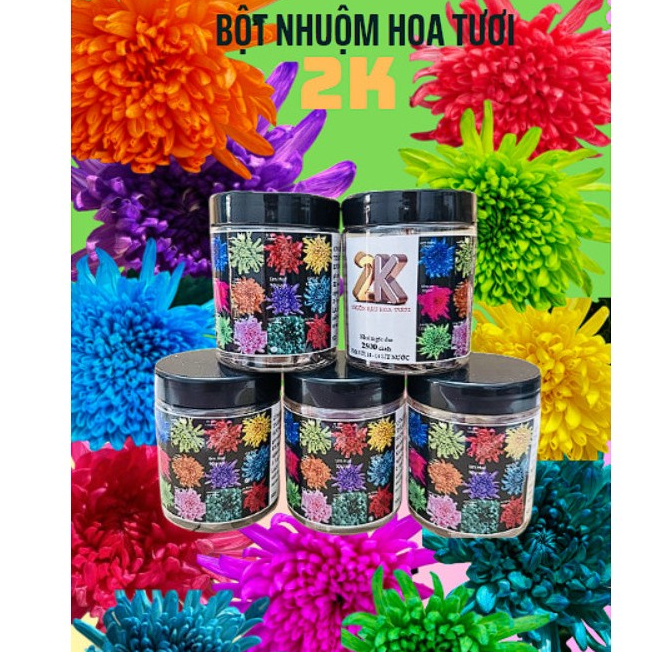 Bột nhuộm hoa tươi 2K hủ 100gram pha 10 -12L nước, thuốc nhuộm chuyên cho mọi loại hoa, màu nhuộm hoa, bột chuyên nhuộm
