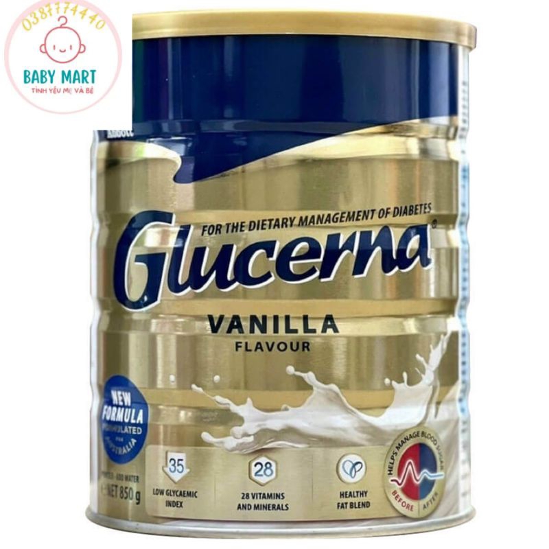 SỮA TIỂU ĐƯỜNG GLUCERNA MẪU MỚI 850G